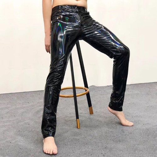 Pantalone uomo ecopelle lucido